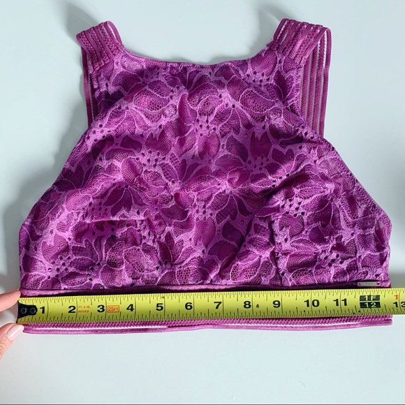 La Vie En Rose Purple Lace Bralette Size Medium - Picture 4 of 5